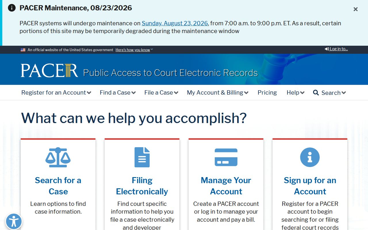 PACER federal docket access context for St. Cloud neighbors lookup