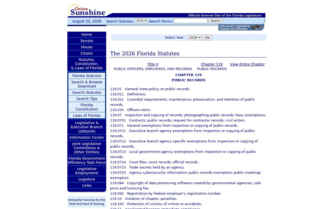 Florida public records law for lawful St. Cloud neighbor research