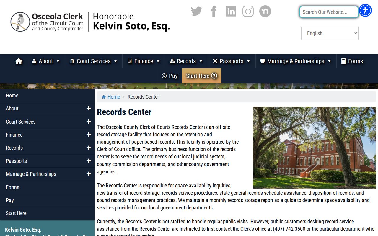 Osceola Clerk Records Center fallback for older St. Cloud property records