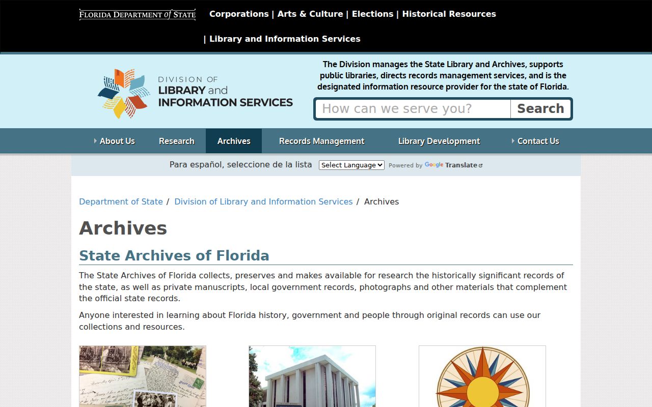 State Archives of Florida access for previous St. Cloud residents