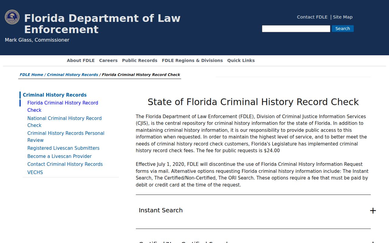 Florida criminal history information for St. Cloud resident lookup research