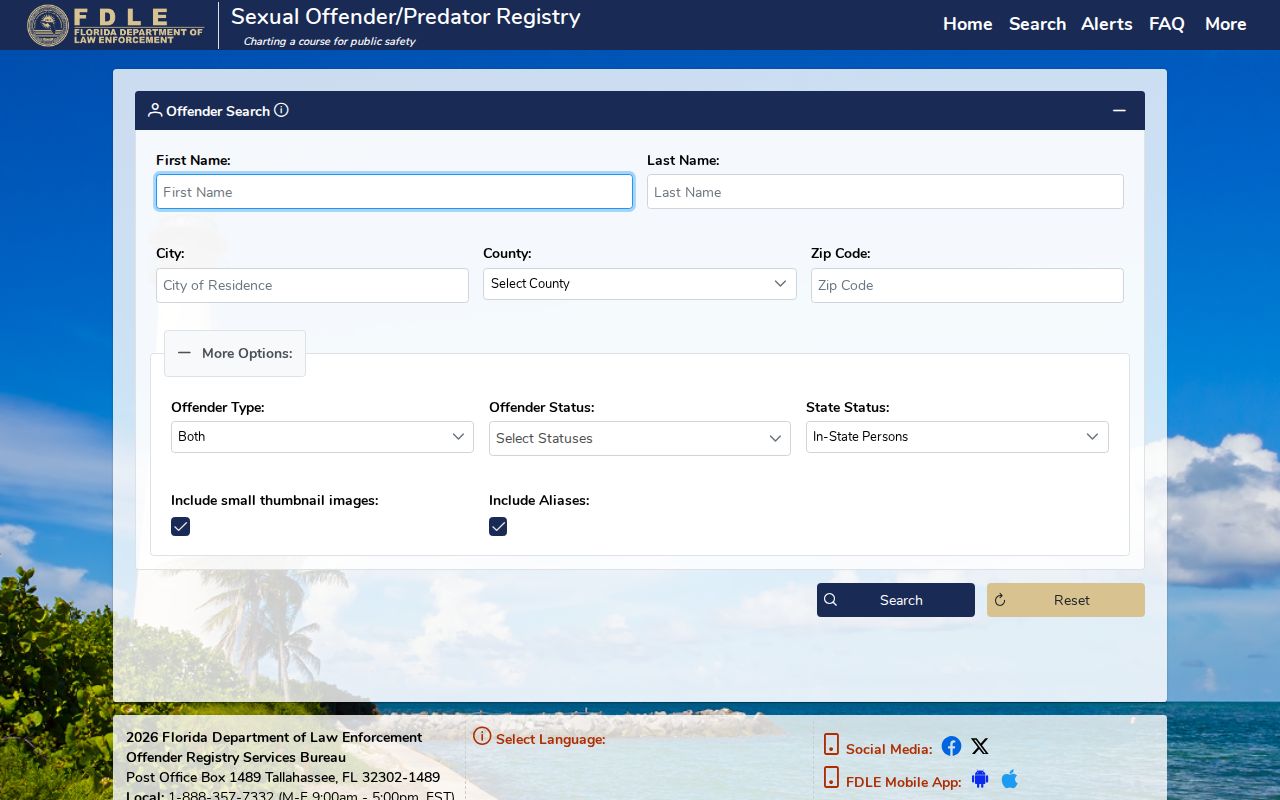 FDLE registry search in a St. Cloud resident lookup